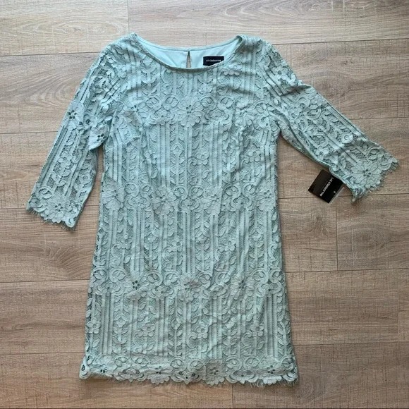 Liz Claiborne 3/4 Sleeve Lace Sheath Dress, Womens, Pale Aqua, Size 8